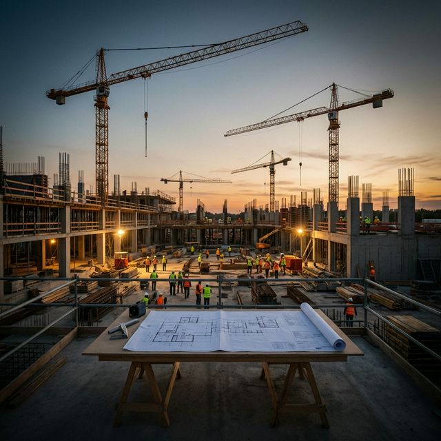 Construction Site with Cranes